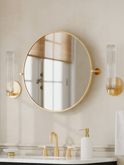 Rivora Fluted Glass Tube Sconce - Classic Ribbed Vanity Lighting